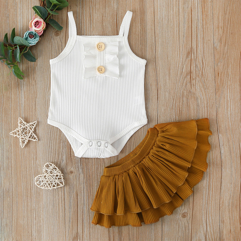 2020 Summer Baby Girl Fashion Two-Piece Outfit Set