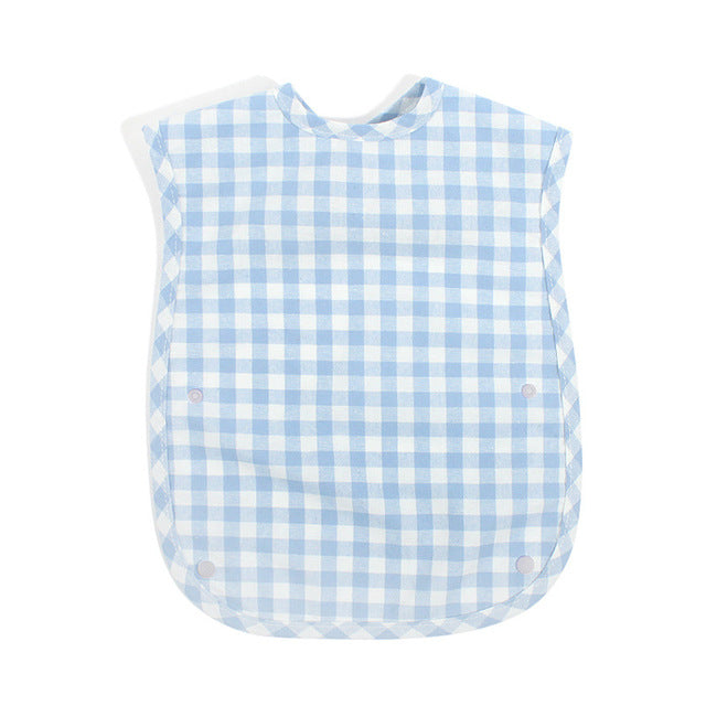 Fashion Plaid Waterproof Cotton Bib for Infants and Kids