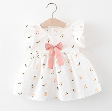 Heart Cutout Dress for Baby Girls with Floral Print