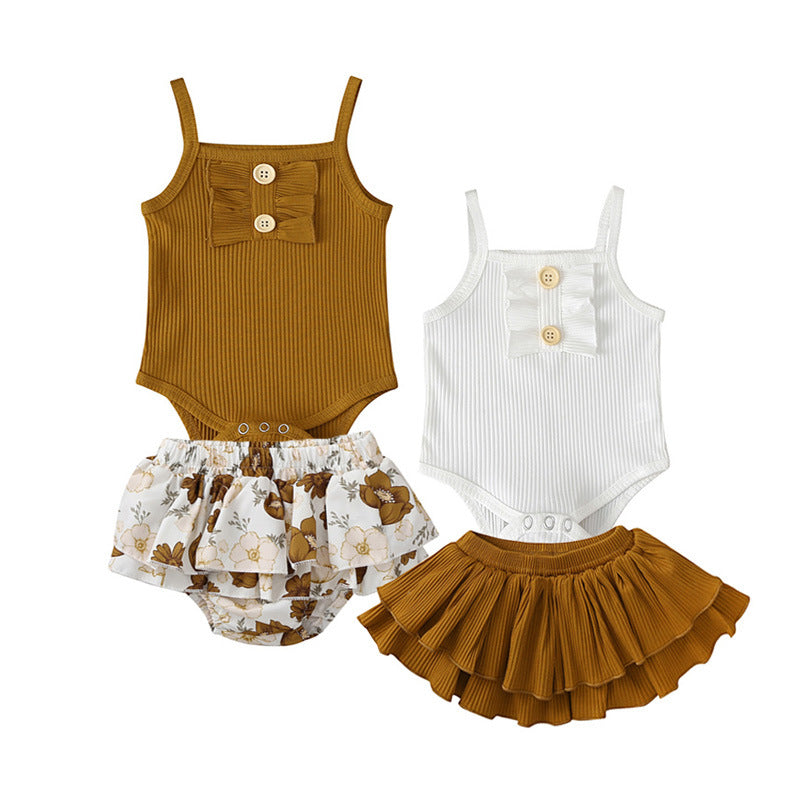 2020 Summer Baby Girl Fashion Two-Piece Outfit Set
