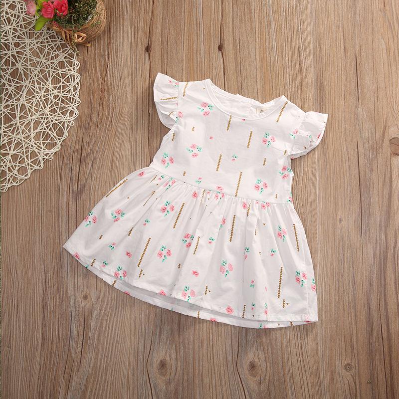 Heart Cutout Dress for Baby Girls with Floral Print