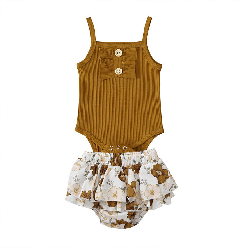 2020 Summer Baby Girl Fashion Two-Piece Outfit Set